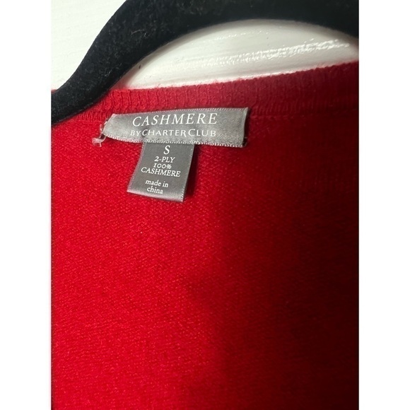 Cashmere by Charter Club Red 100% Cashmere V-Neck Pullover Sweater Soft Knit Sm - Picture 6 of 6